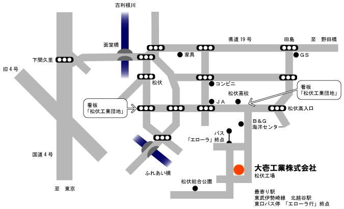 松伏工場アクセスマップ
